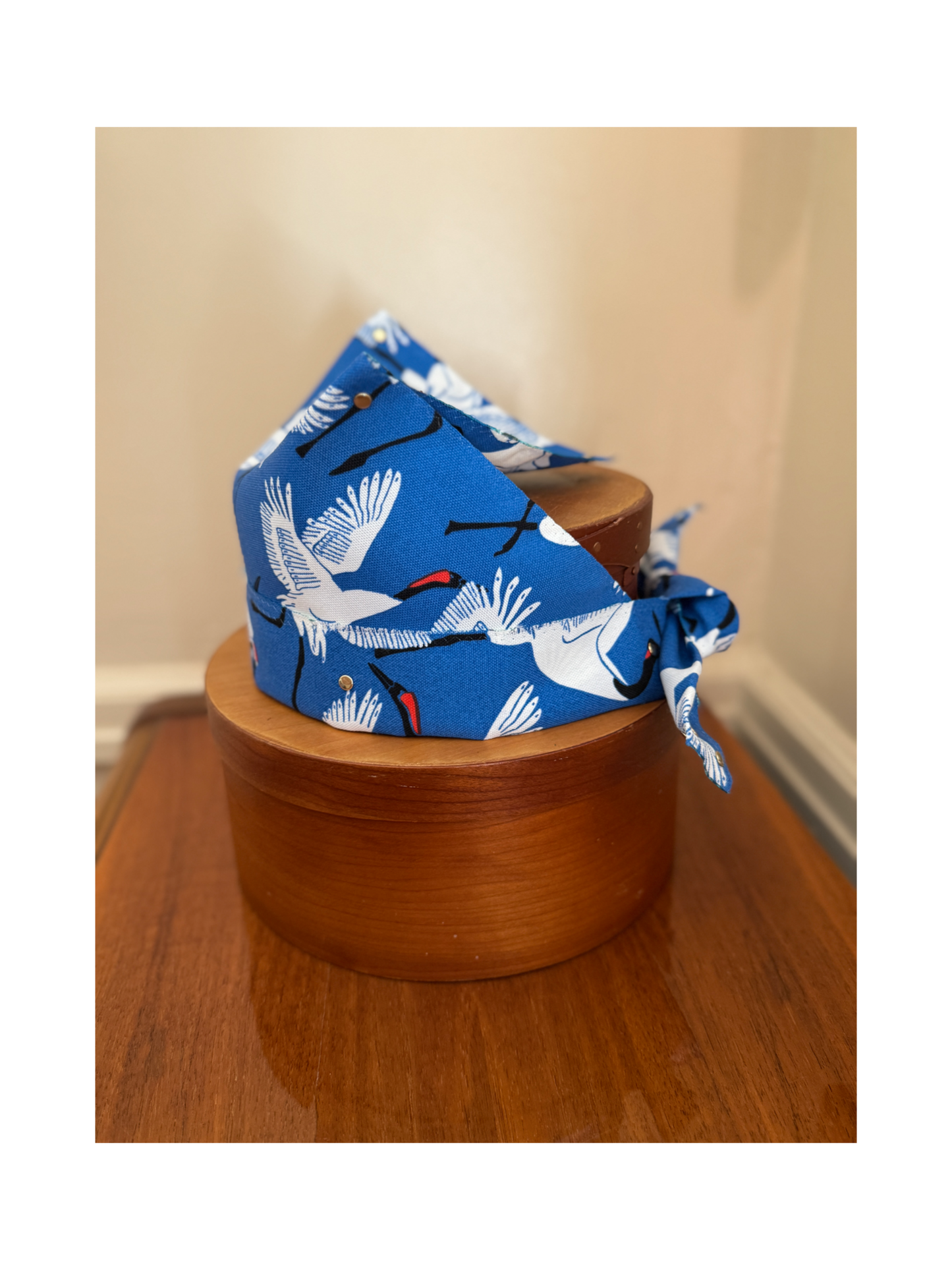 The Skipper Scarf in Dancing Cranes (Blue)