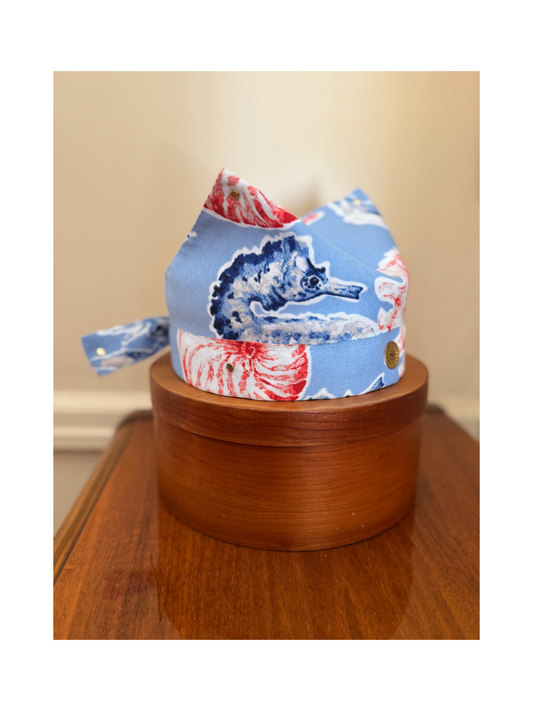 The Skipper Scarf in Carolina Blue Oceans