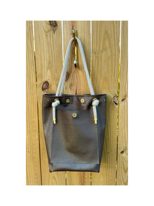 The Tall Bouy Bag in Shagreen Vinyl Horseshoe Crab