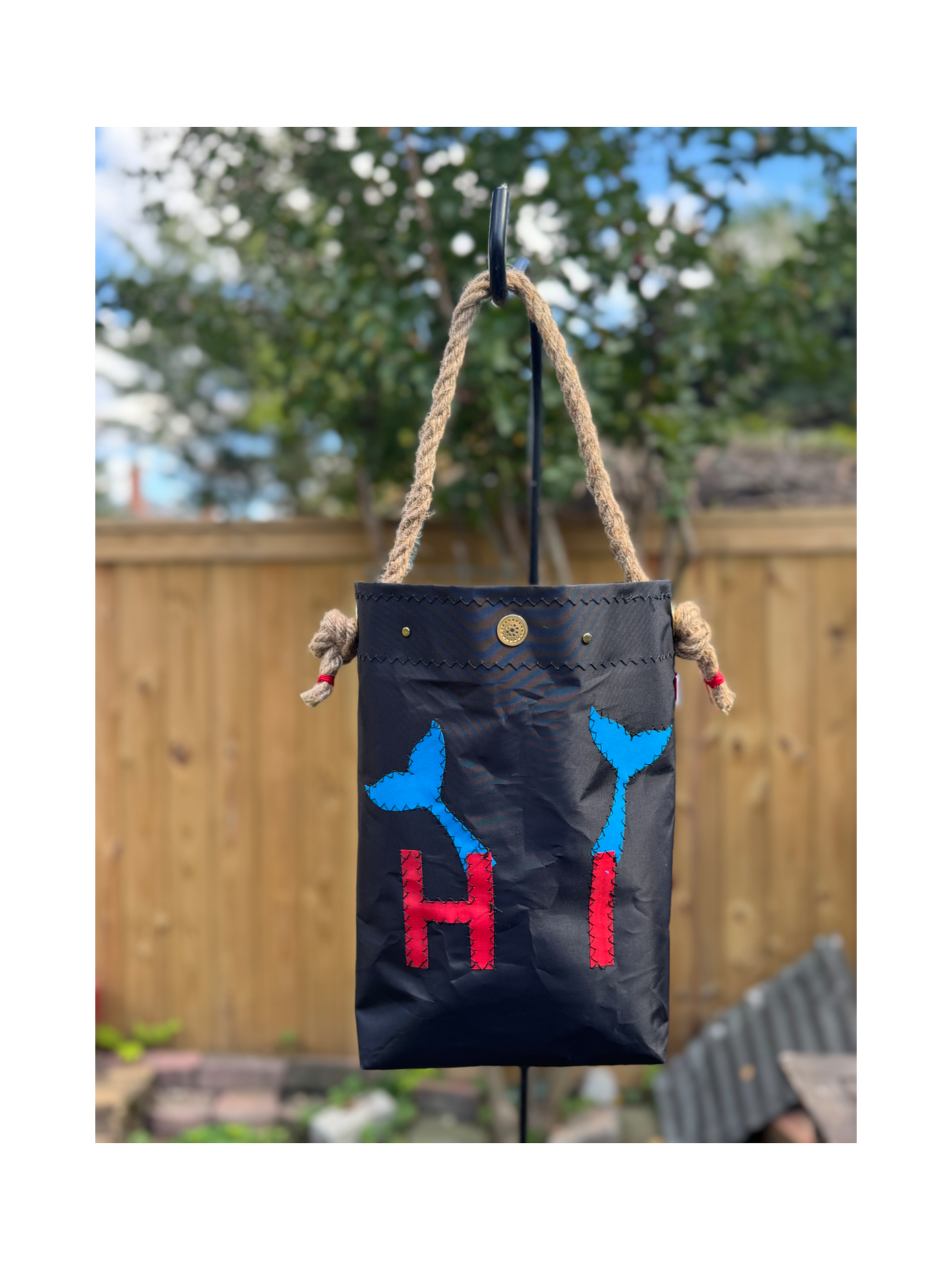 Black Fish Eye Bag with H.I.