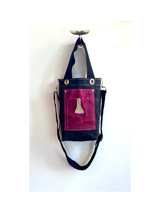SKIPPER-ELLI Face Bag on Black Waxed Cotton