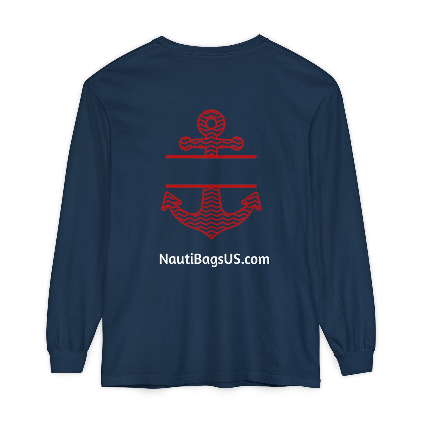 Nauti Lad Navy Blue Long Sleeved T Shirt (Unisex)