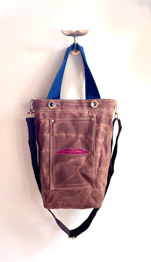 SKIPPER-ELLI Face Bag on Saddle Waxed Cotton