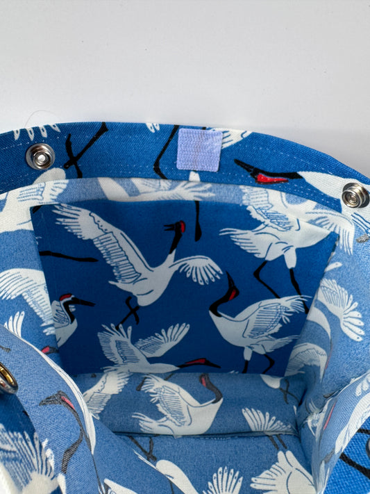 Itty Bitty Ditty Dancing Cranes on Blue
