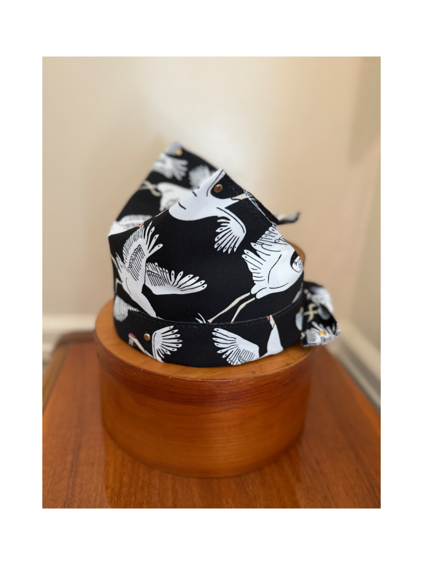 The Skipper Scarf in Dancing Cranes (Black) (XL)
