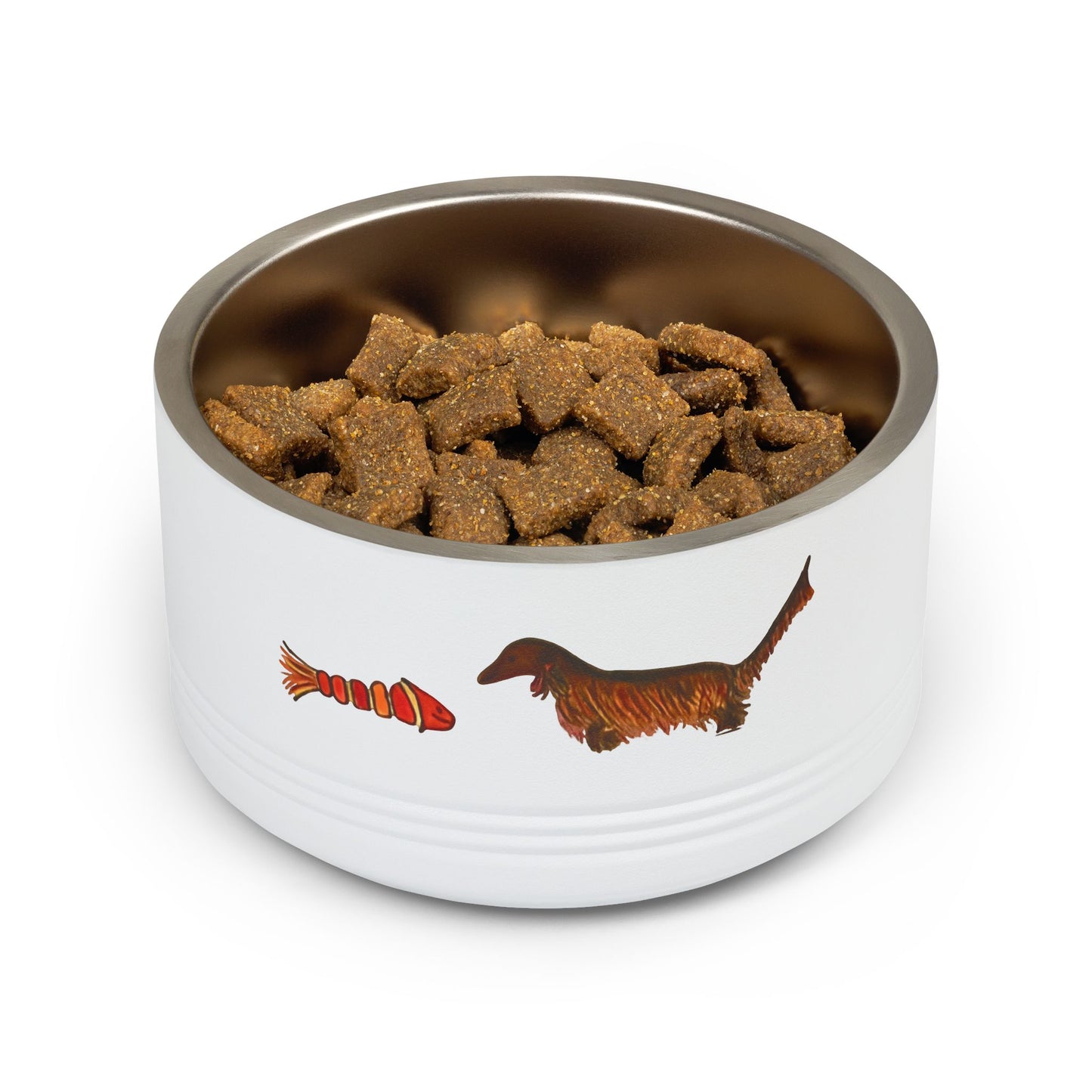 Dachshund & Fish Stainless Steel Pet Bowl