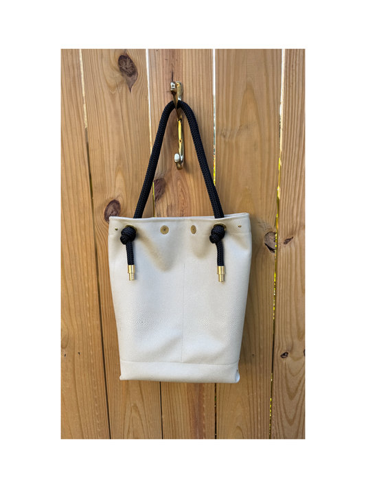 The Tall Bouy Bag in Shagreen Vinyl Sand Dollar