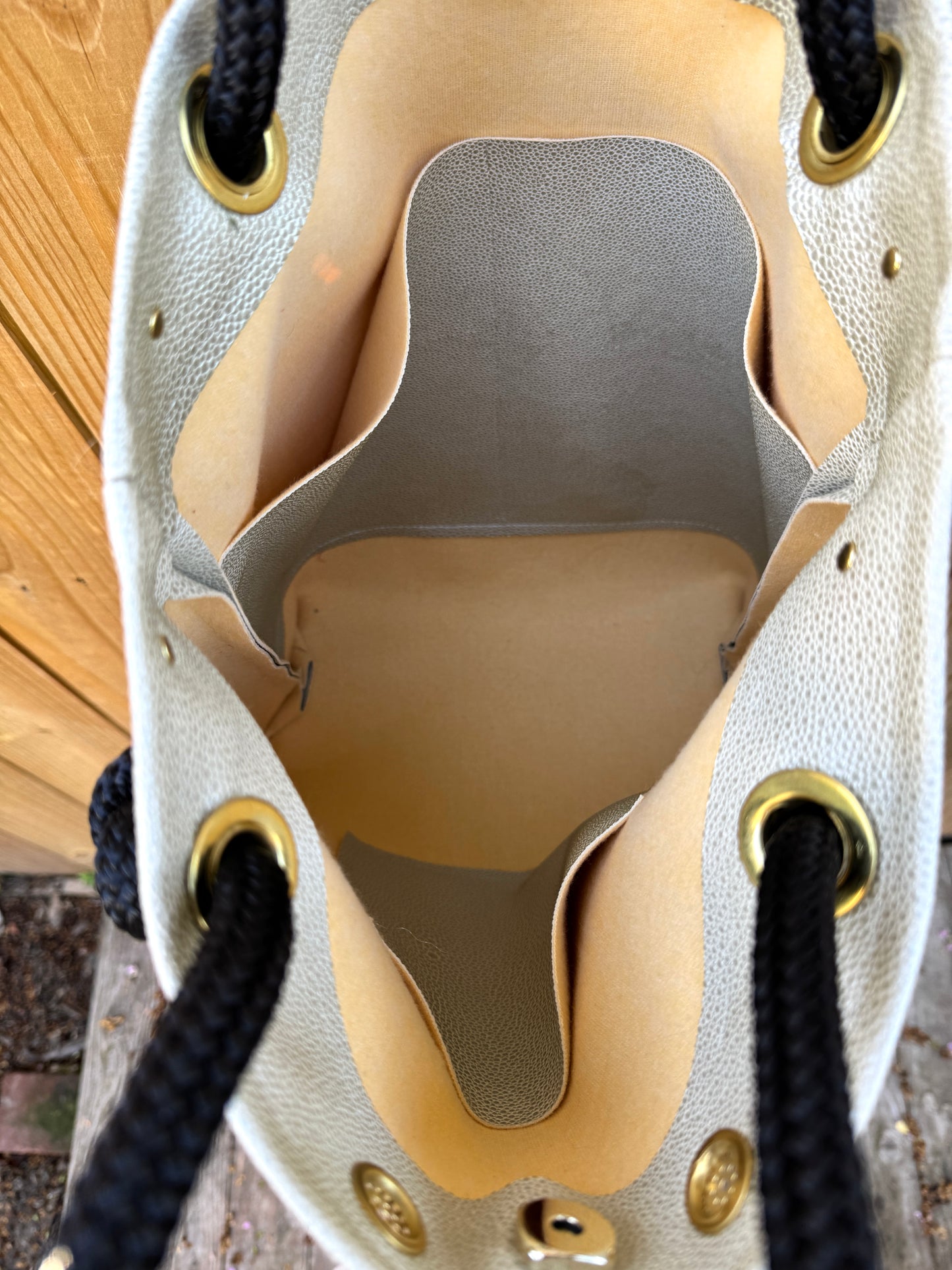 The Tall Bouy Bag in Shagreen Vinyl Sand Dollar