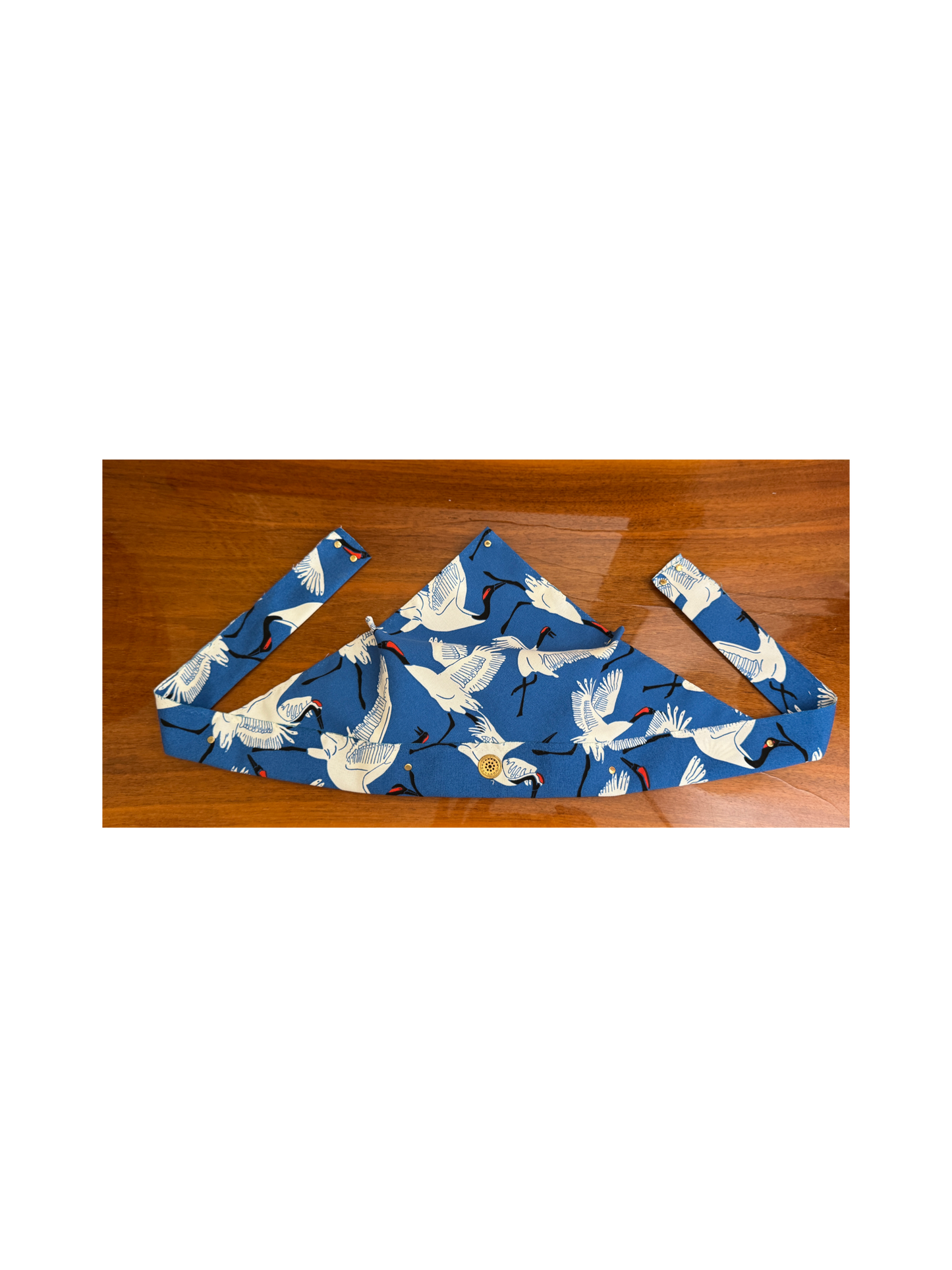 The Skipper Scarf in Dancing Cranes (Blue)