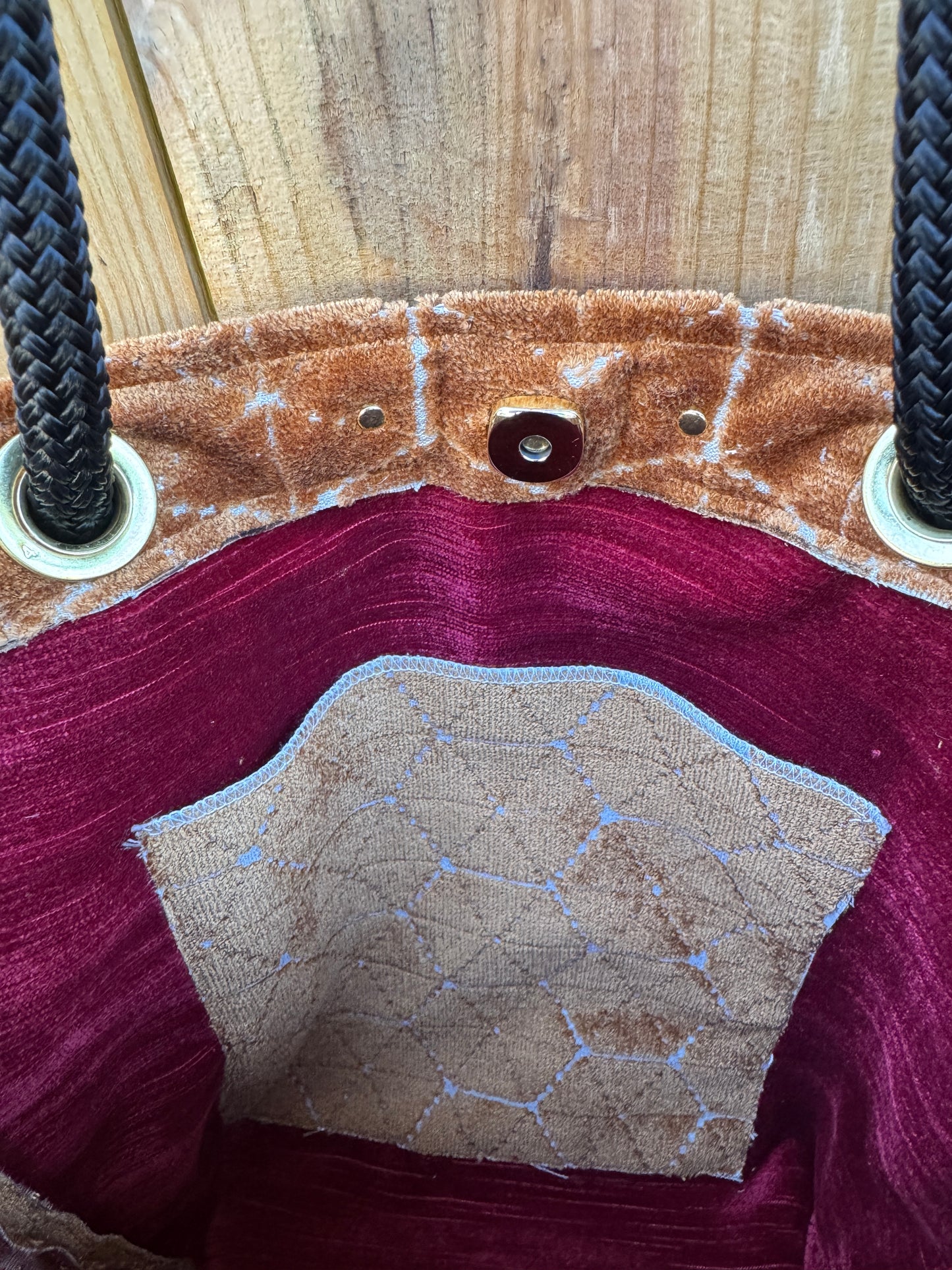 The Sandbag Tote In Apricot Velvet Sand-dollar