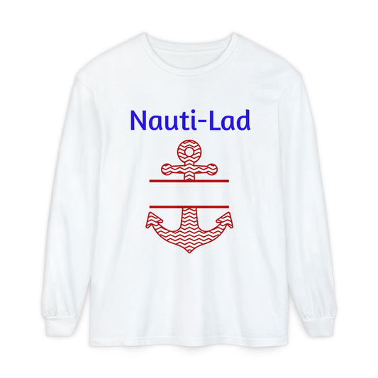 Nauti-Lad Long Sleeve White T-Shirt (Unixex)