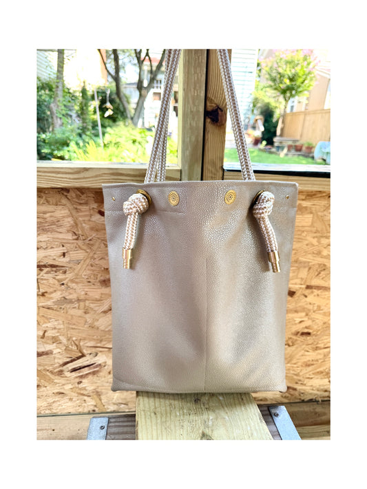 The Tall Bouy Bag in Shagreen Vinyl Shark