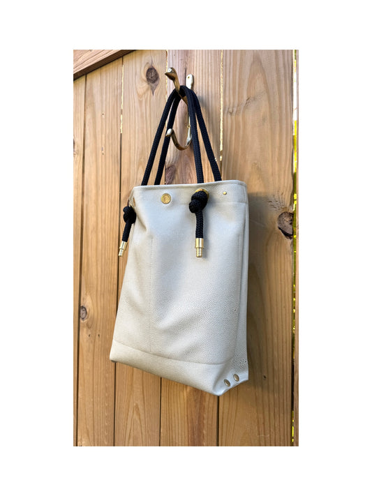 The Tall Bouy Bag in Shagreen Vinyl Sand Dollar