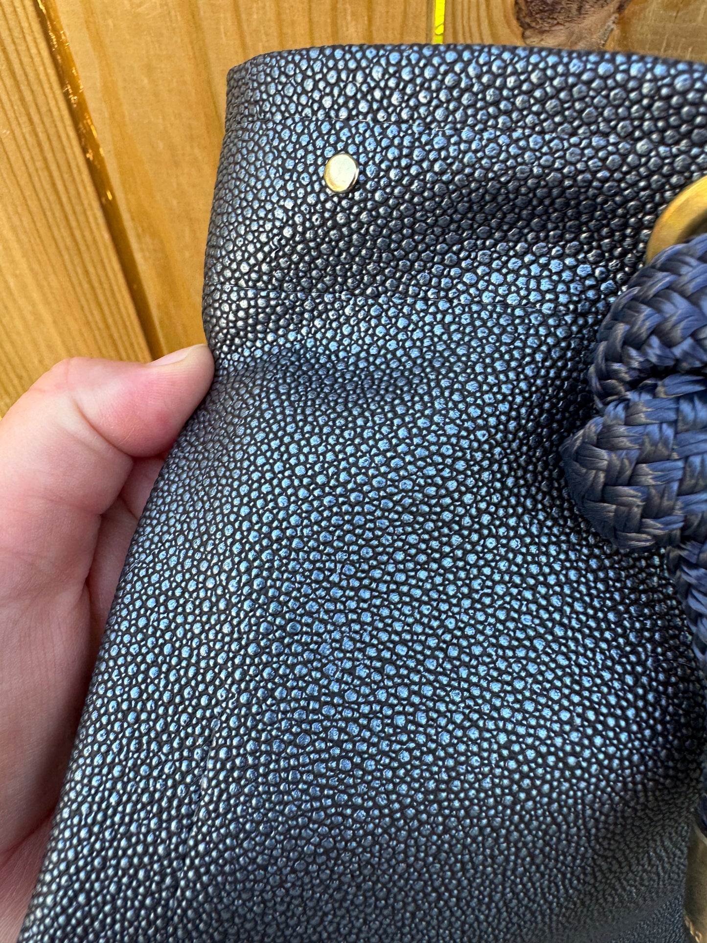 The Tall Bouy Bag in Shagreen Vinyl Barracuda