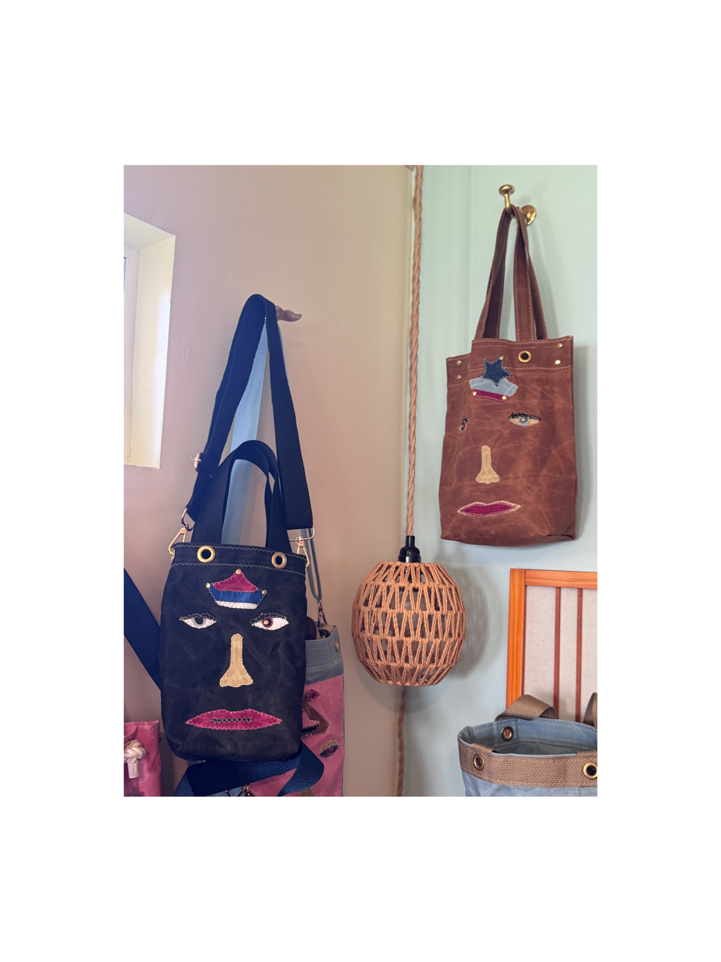 SKIPPER-ELLI Face Bag on Black Waxed Cotton