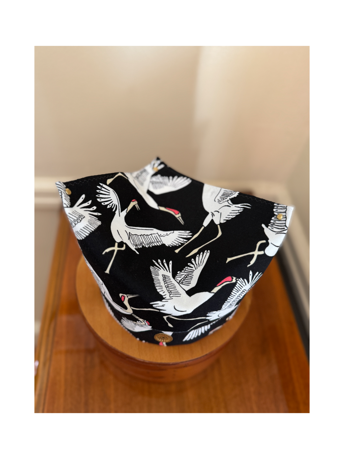 The Skipper Scarf in Dancing Cranes (Black) (XL)