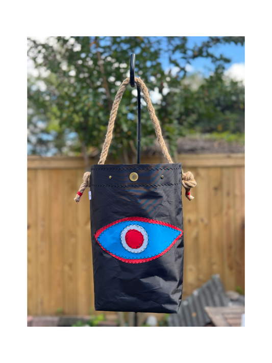 Black Fish Eye Bag with H.I.