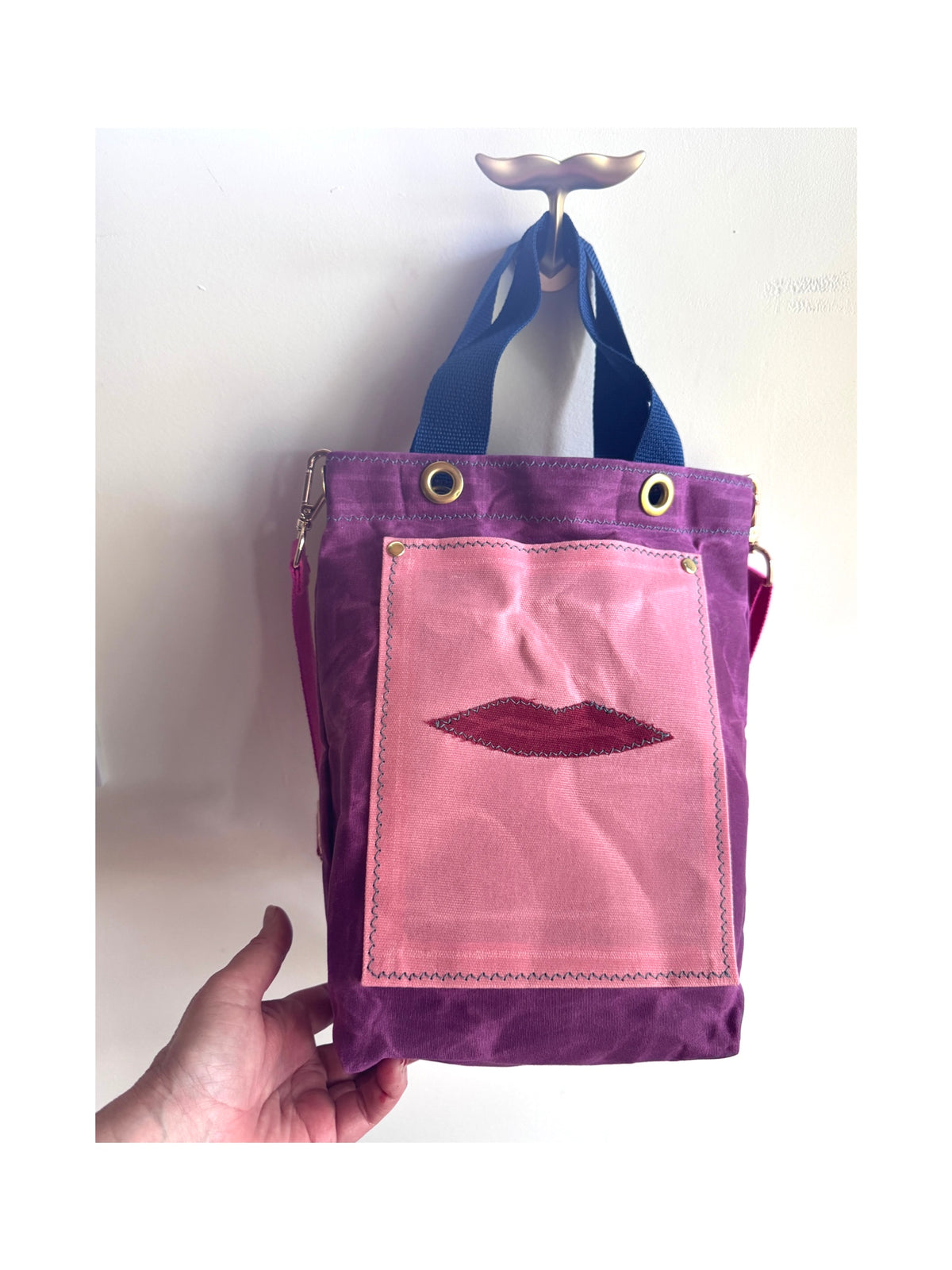 SKIPPER-ELLI Face Bag on Violet Waxed Cotton