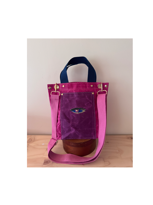 SKIPPER-ELLI Surrealist Face Bag on Waxed Cotton
