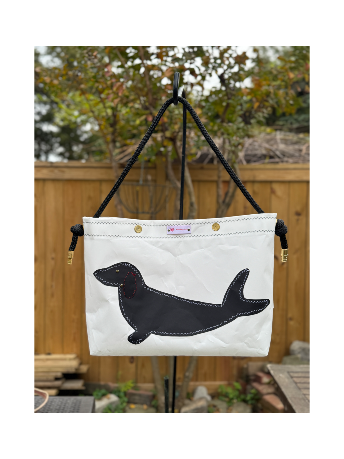 Black Dog Fish Sailcloth Bag
