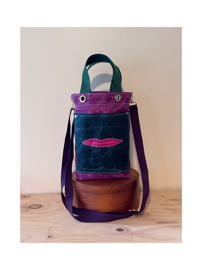 Surrealist Face Bag on Waxed Cotton