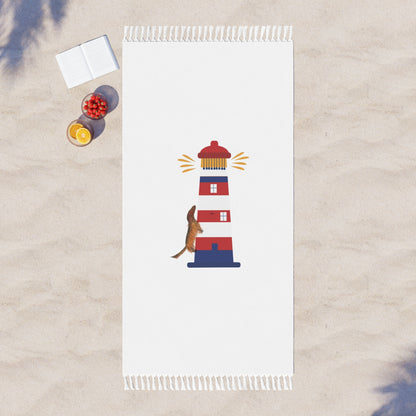 Chief Climbs the Lighthouse Beach Towel