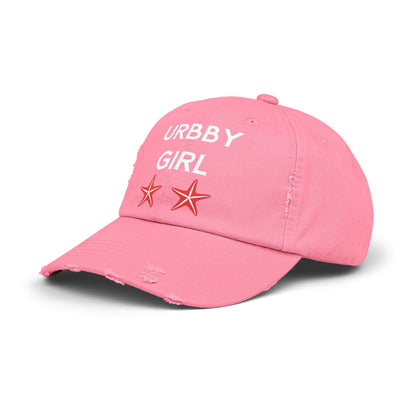 URBBY GIRL Pink Distressed Cap with Starfish Detail