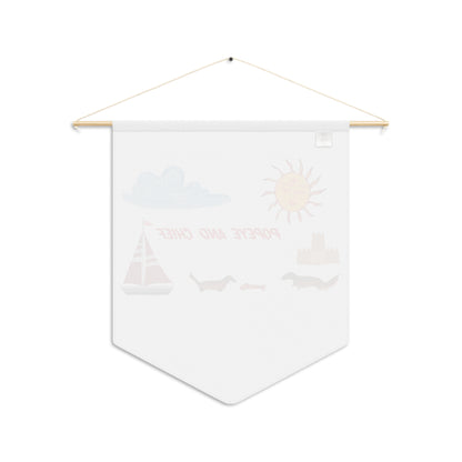 Nautical 'Popeye and Chief' Decorative Pennant – Sun, Sailboat & Dachshund Wall Banner