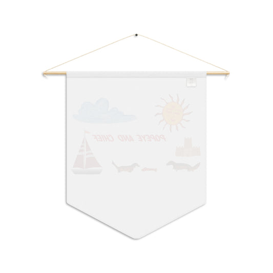 Nautical 'Popeye and Chief' Decorative Pennant – Sun, Sailboat & Dachshund Wall Banner