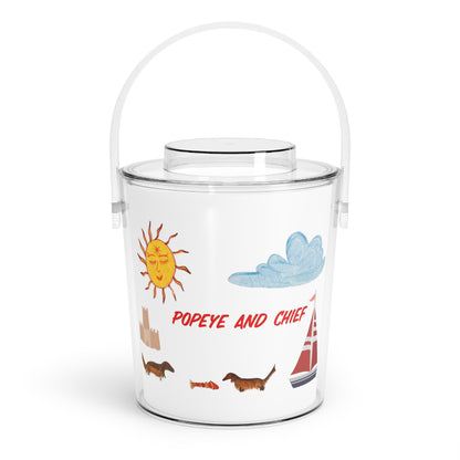 Popeye and Chief Nautical Ice Bucket with Tongs