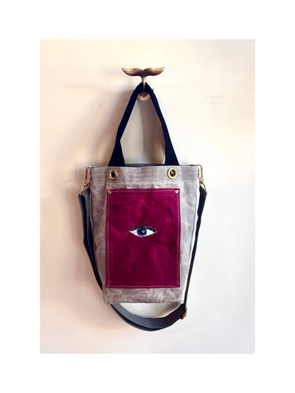 SKIPPER-ELLI Face Bag on Silver Waxed Cotton