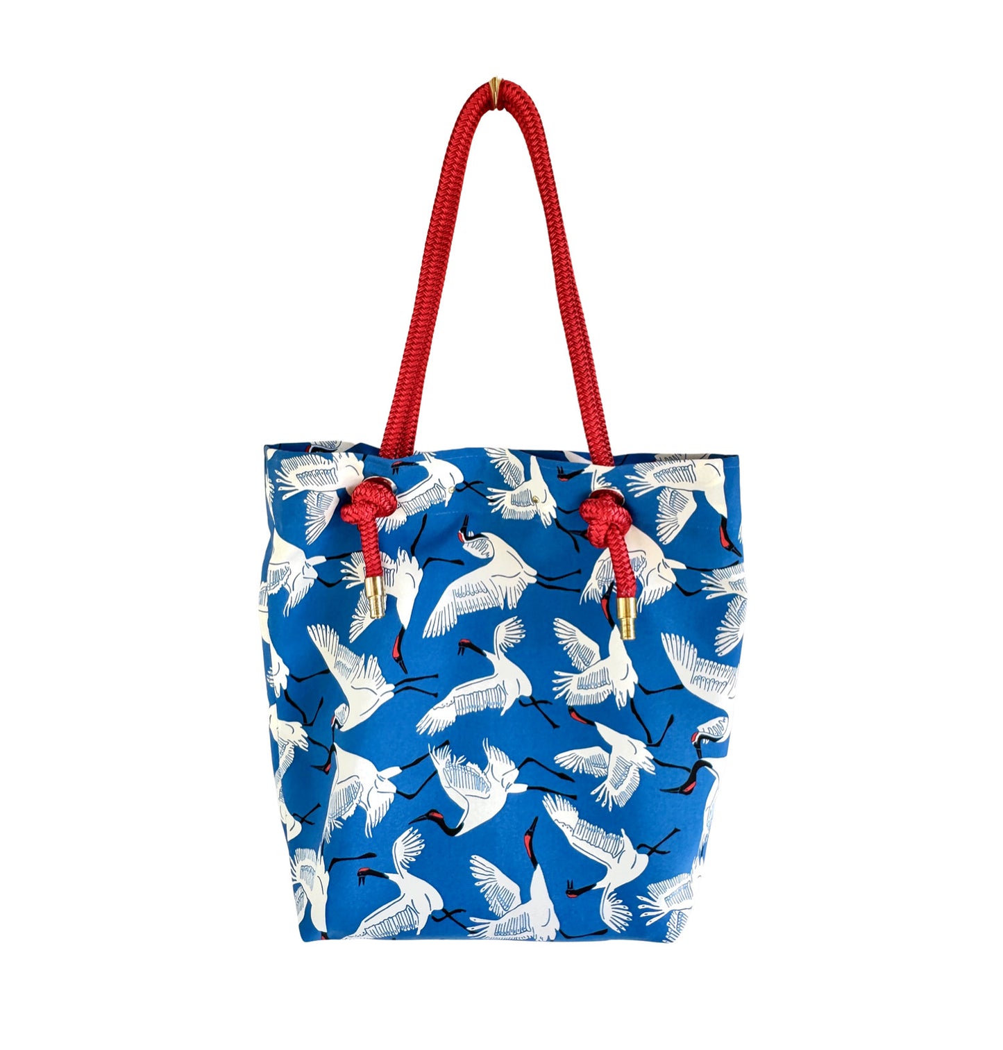 The Tall Buoy Bag in  Dancing Cranes (Blue)