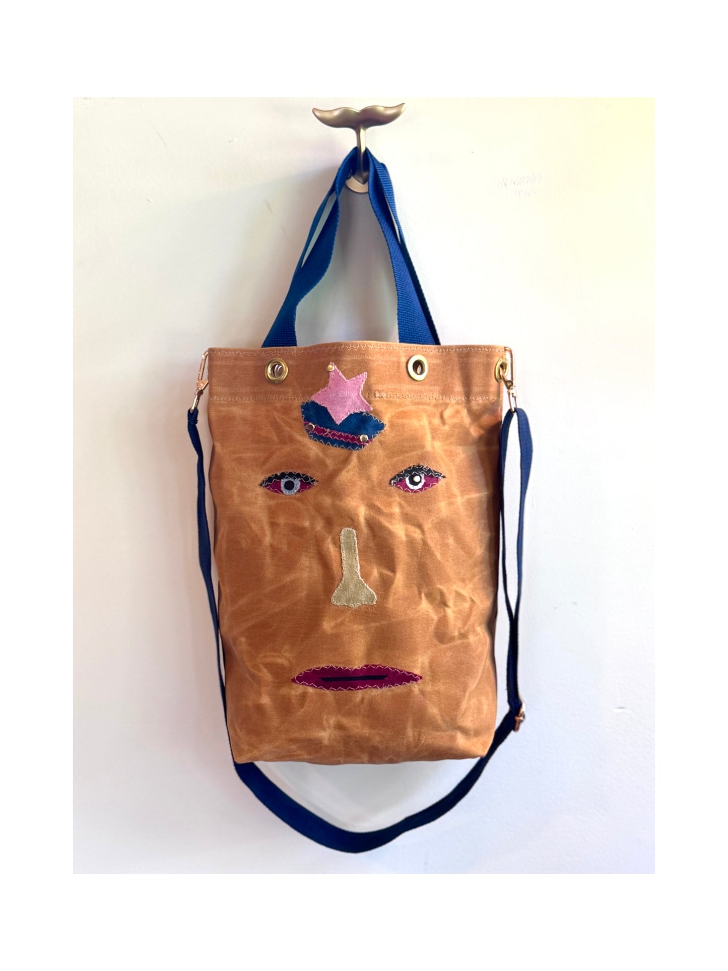 SKIPPER-ELLI Face Bag on Butterscotch Waxed Cotton