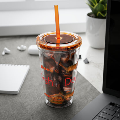Dachsund "Dog Fish" 16oz Tumbler with Straw