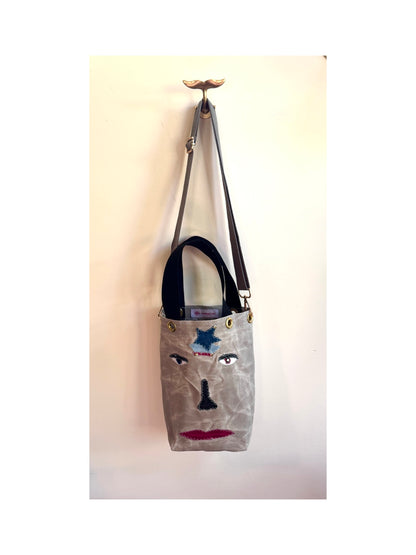 SKIPPER-ELLI Face Bag on Silver Waxed Cotton