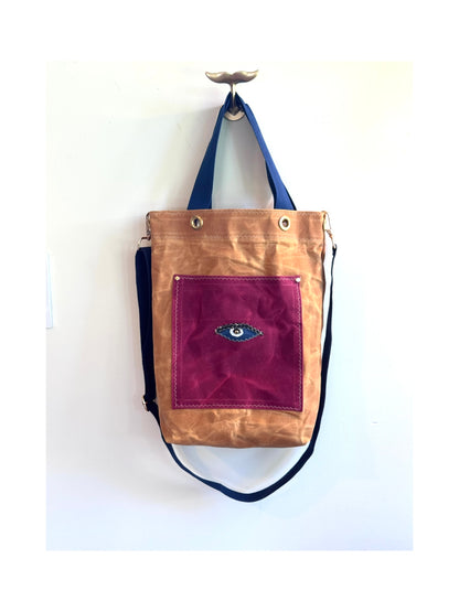SKIPPER-ELLI Face Bag on Butterscotch Waxed Cotton