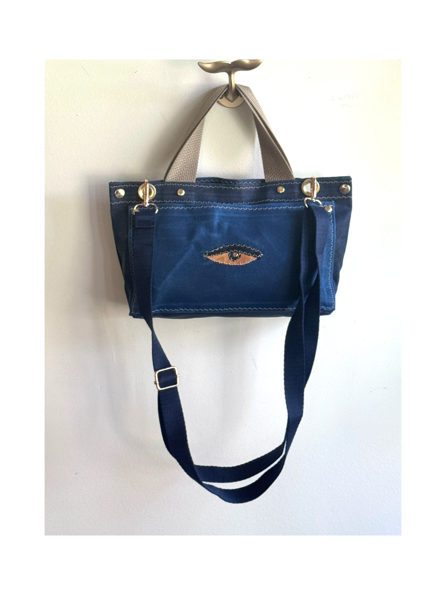 Surrealist Face Bag on Waxed Cotton