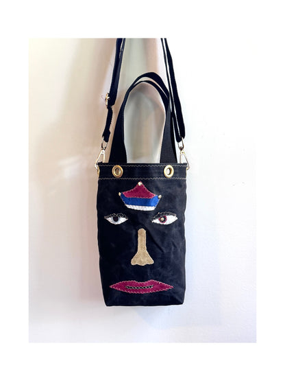 SKIPPER-ELLI Face Bag on Black Waxed Cotton