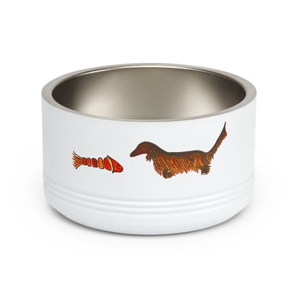 Dachshund & Fish Stainless Steel Pet Bowl