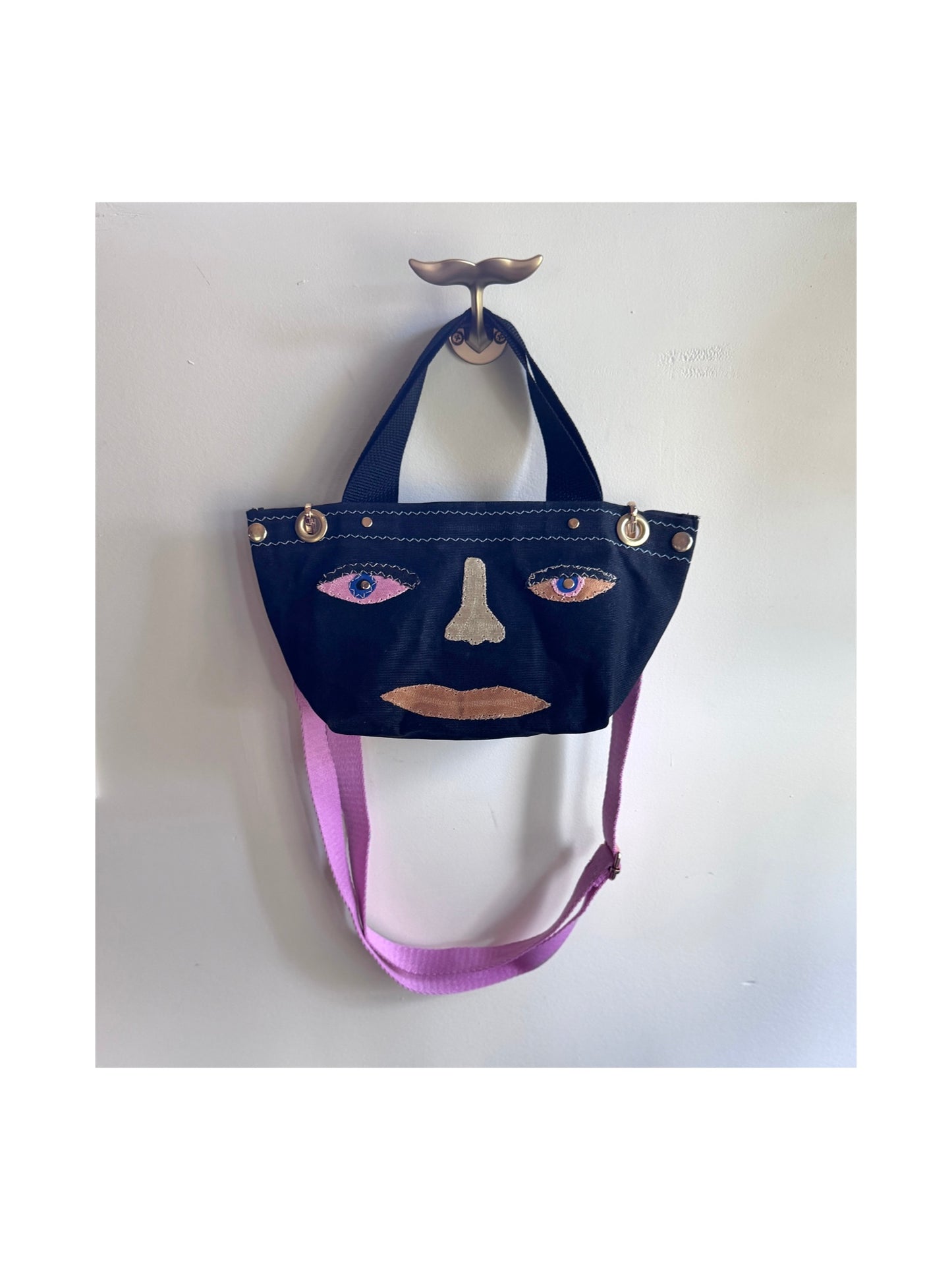 Surrealist Face Bag on Waxed Cotton