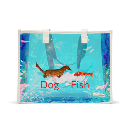 Dachsund and Fish Holographic Tote