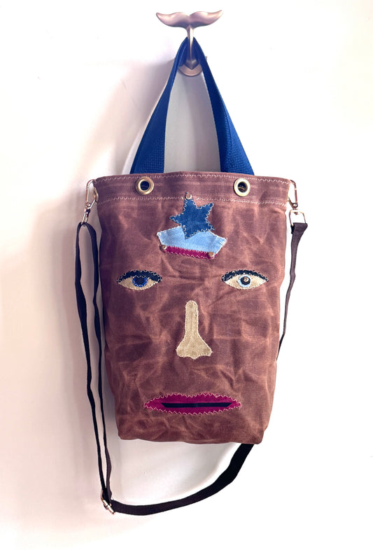SKIPPER-ELLI Face Bag on Saddle Waxed Cotton