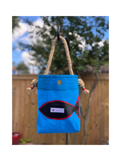 Blue Fish Eye Bag with Black Fish
