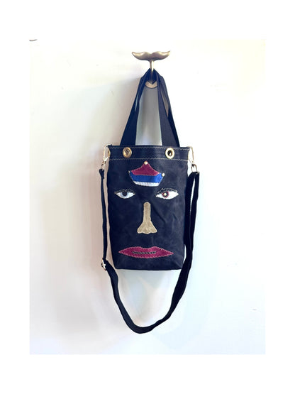 SKIPPER-ELLI Face Bag on Black Waxed Cotton