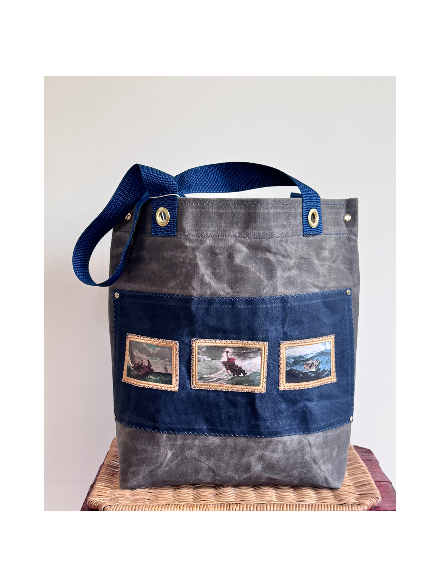 Tiny Portraits- Gallery Tote in Grey (Only 1)