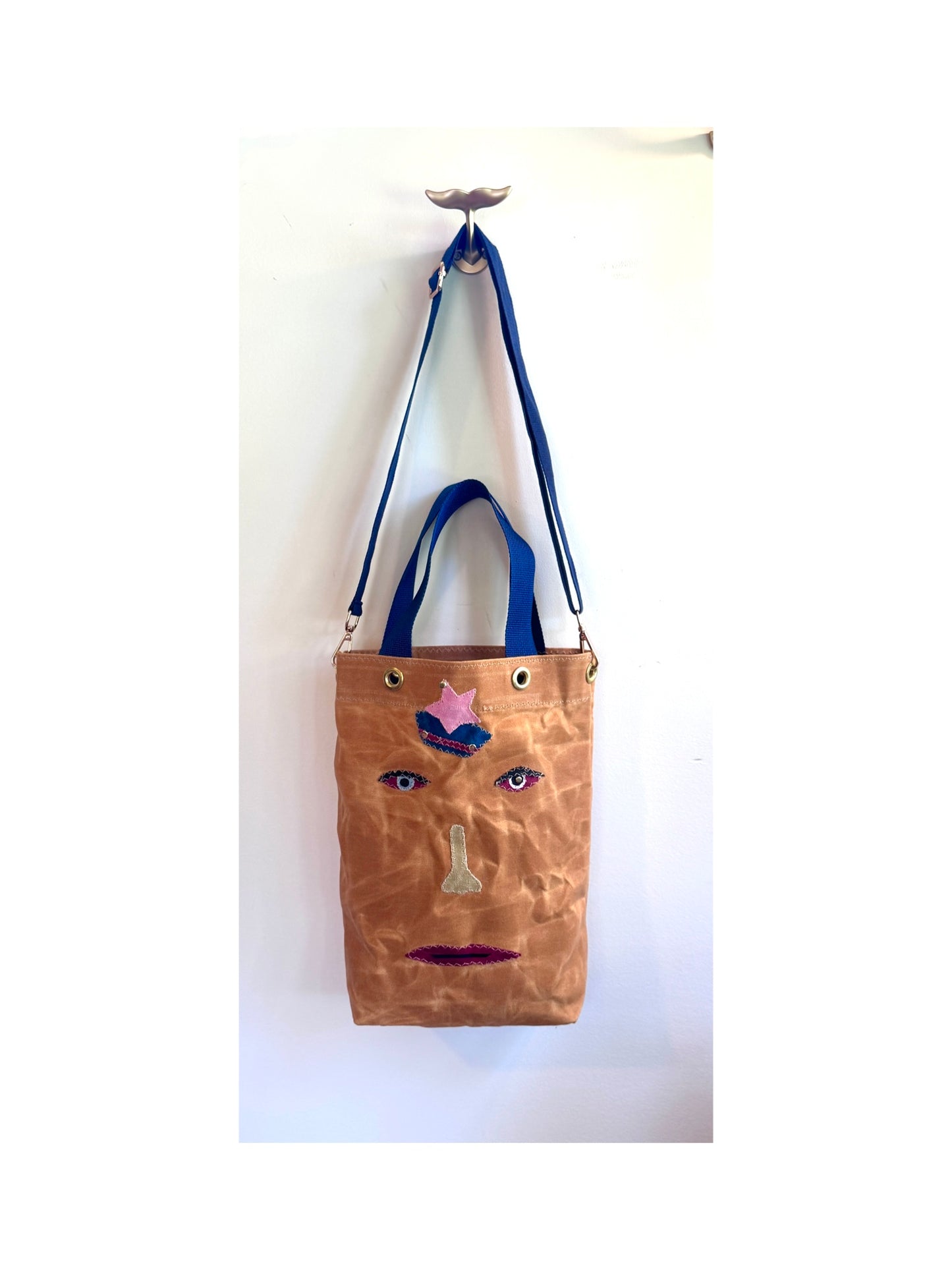 SKIPPER-ELLI Face Bag on Butterscotch Waxed Cotton