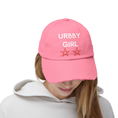 URBBY GIRL Pink Distressed Cap with Starfish Detail