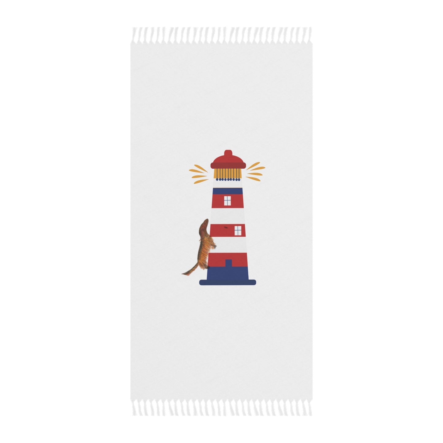 Chief Climbs the Lighthouse Beach Towel