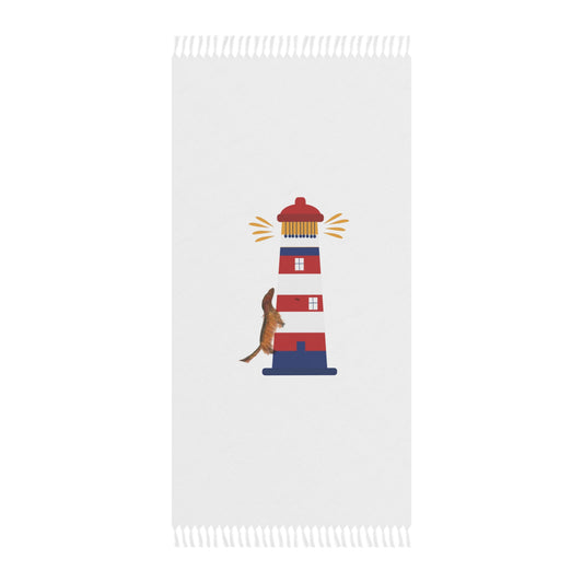 Chief Climbs the Lighthouse Beach Towel