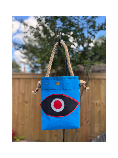 Blue Fish Eye Bag with Black Fish